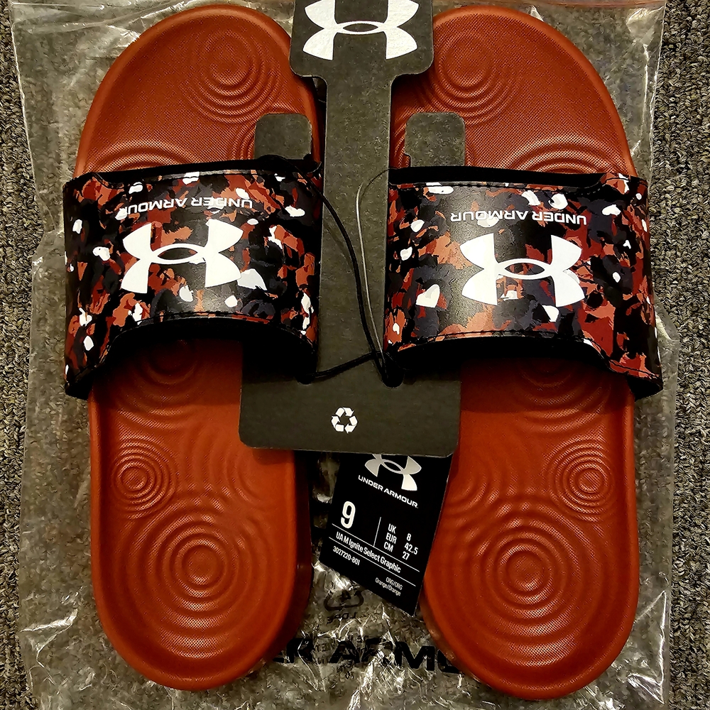 Under Armour Red and Black Sandals for Versatile Comfort